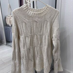 American Eagle Outfitters Cream Crew Neck Sweater